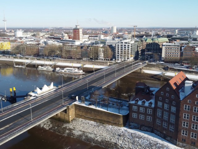 Brückeninspektion: Bürgermeister Smidt Brücke in Bremen.