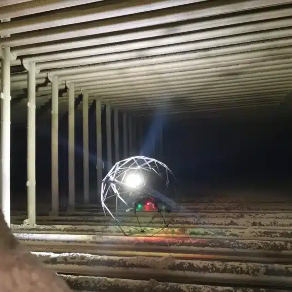 Drohneninspektion 37 Flyability ELIOS im Kessel bei der Inspektion von Überhitzerpaketen