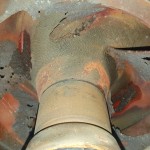 Pumpenrad mit Schaden durch Kavitation