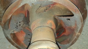 Pumpenrad mit Schaden durch Kavitation