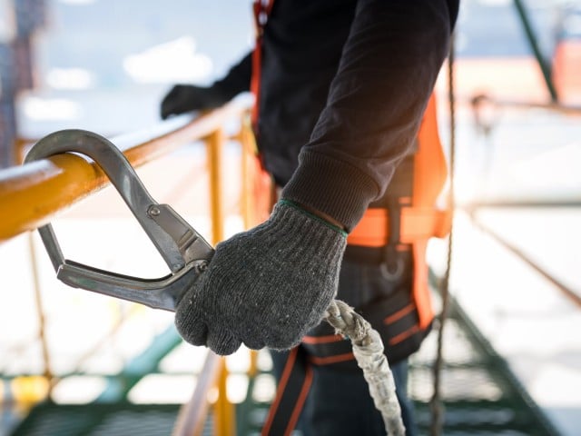 Industriekletter mit Seilzugangstechnik