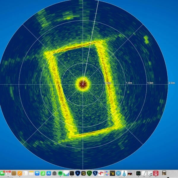 Sonar-Unterwasserinspektionen 25 Profil von einem Betonschacht