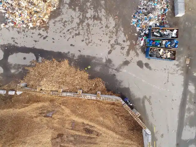 Recyclinghof aus der Luft